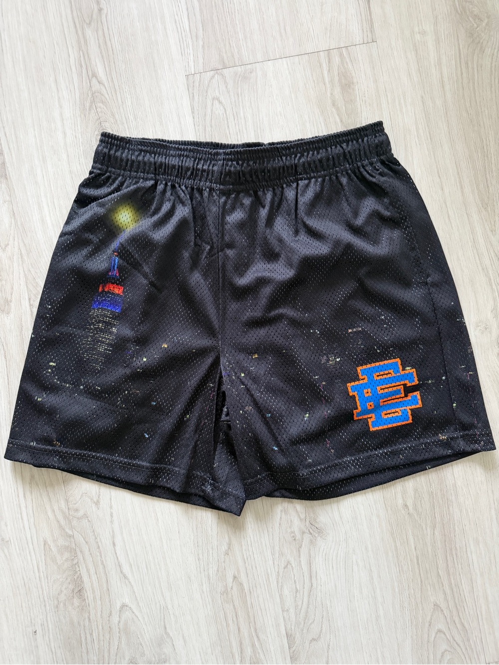 Eric Emanuel Black Athletic Shorts with Empire State Building